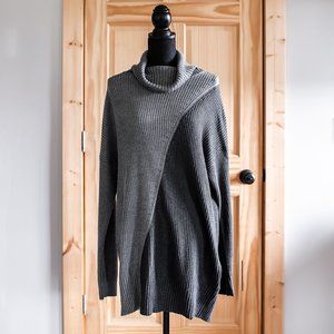 Alfani Knit Turtleneck Sweater with Graphite Grey Asymmetrical Coloring Size XL